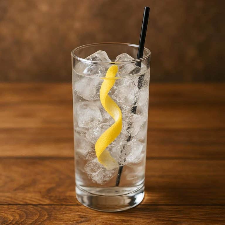 Cocktail Gin Tonic dans un verre long drink avec le gin et le tonic saint loup