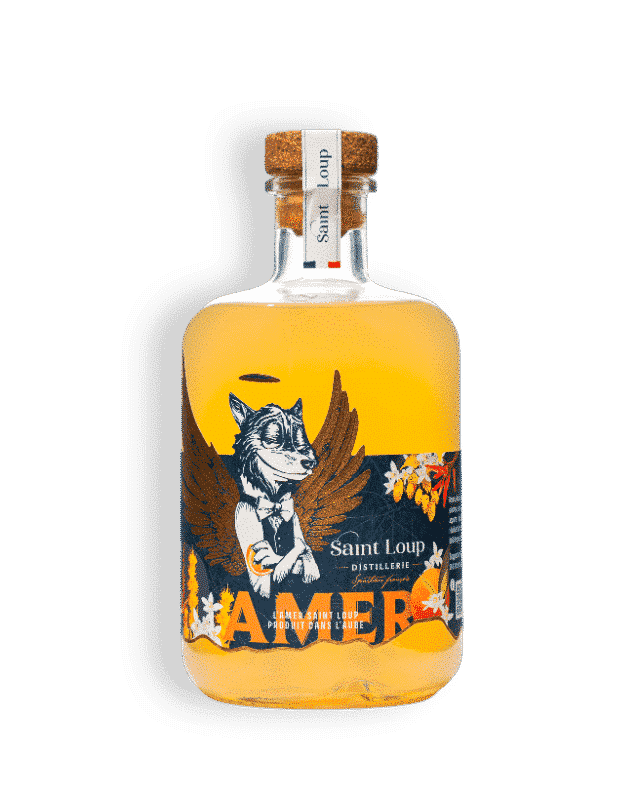 Bouteille d'Amer de la distillerie Saint Loup.